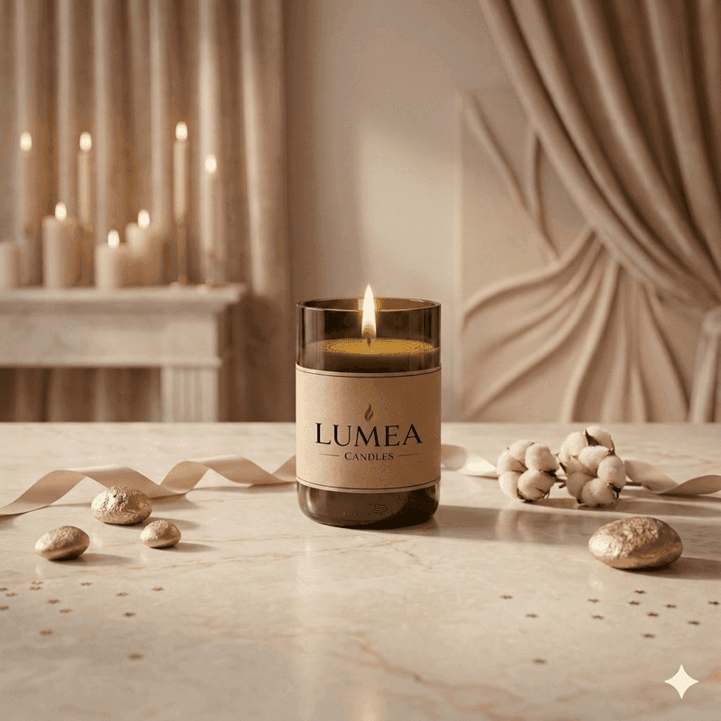 Svíčka ve vinné láhvi – Santalové dřevo